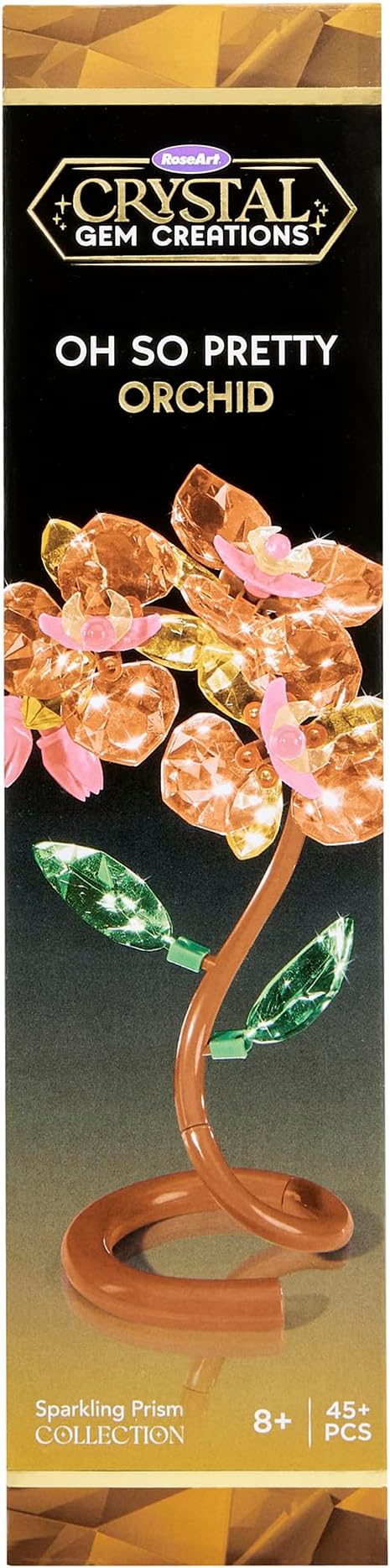 RoseArt Crystal Gem Creations Orchid Flower Kit, Ages 8+ | 45+ Pieces, Great for Adults, Great for Tweens, Great for Children
