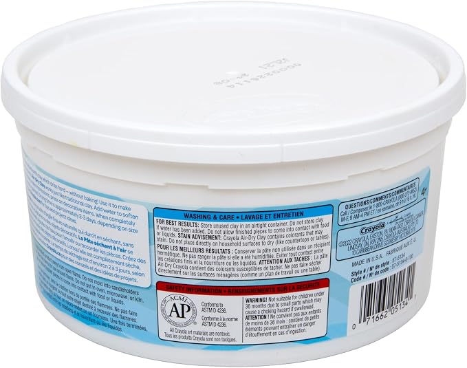 Crayola Air Dry Clay, 2.5lb Tub, Yellow