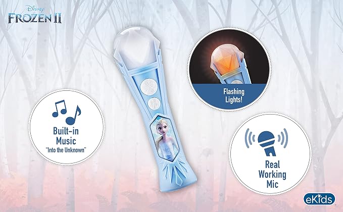Frozen Toy Microphone for Kids, Includes Built-in Music and Lights, Ideal Toddler Toys (Frozen)