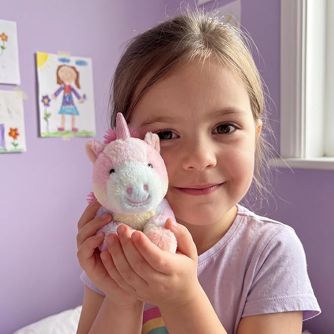 PEACH CAT Pink Unicorn Stuffed Animal 9.8" Cute Plushies Small Plush Toys Birthday Gifts for Girls Boys Kids