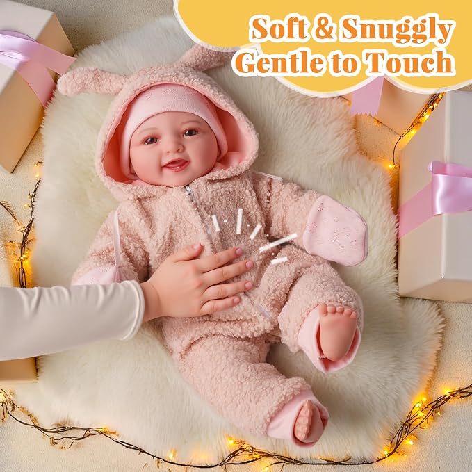 BABESIDE Baby Dolls, 17inch Large Realistic Cute Soft Body Baby Doll Real Life Baby Dolls with Accessories for 3+ Year Old Girls Gifts, Pretend Play, Collection