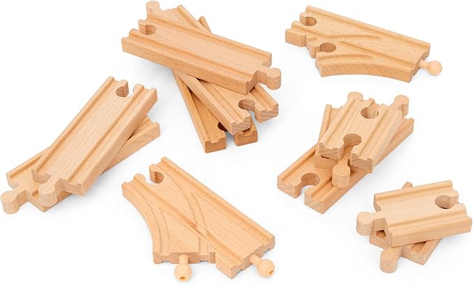 BRIO World – 36099 Starter Track Pack | 12-Piece Wooden Train Track Set for Kids Aged 3 Years Up