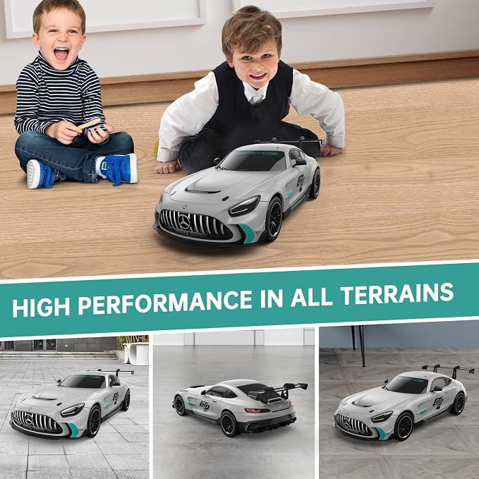 RASTAR 1/24 RC Car Mercedes AMG GT2 Remote Control Car, Mercedes AMG Toy Car for Kids Boys, Silver RC Sports Car