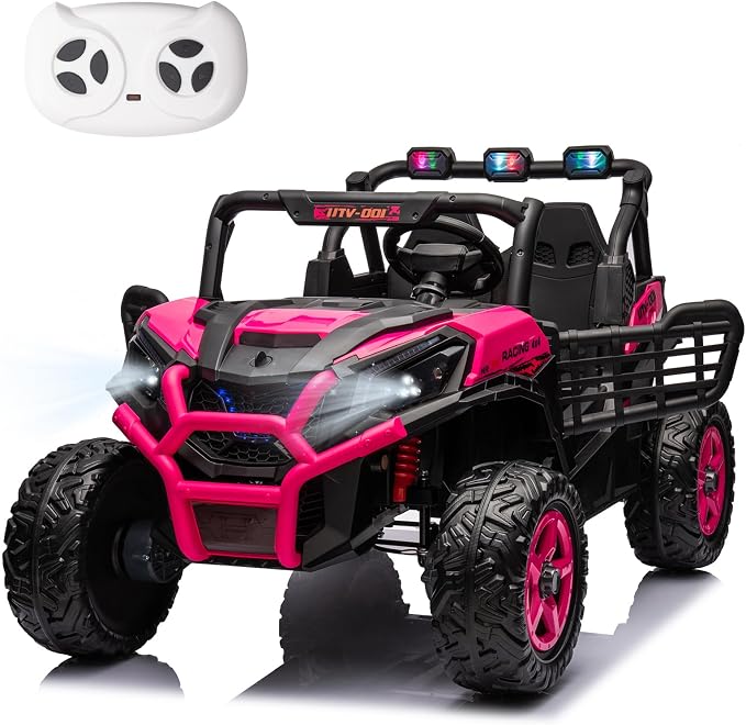 4WD UTV 24V Ride On Toys for Big Kids Ride On 2 Seater Ride On Toys Kids | 2 Seater Ride On Car for Kids Side-by-Side UTV Electric Cars for Kids Electric Ride Car Ride On Toys for Kids 4-8