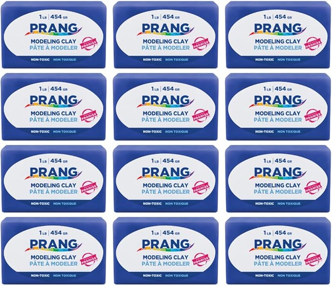 Prang Modeling Clay, Blue, 1 lb. Block, Case of 12 Blocks, 192 oz. Total | Pliable, Non-Hardening, Non-Staining, Easy Clean-Up, Perfect for Preschool and Elementary Aged Children