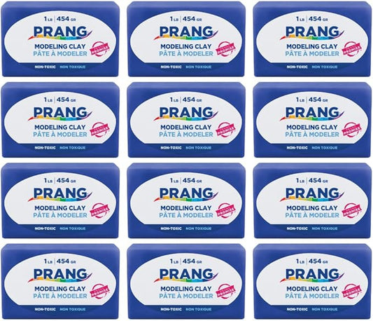 Prang Modeling Clay, Blue, 1 lb. Block, Case of 12 Blocks, 192 oz. Total | Pliable, Non-Hardening, Non-Staining, Easy Clean-Up, Perfect for Preschool and Elementary Aged Children