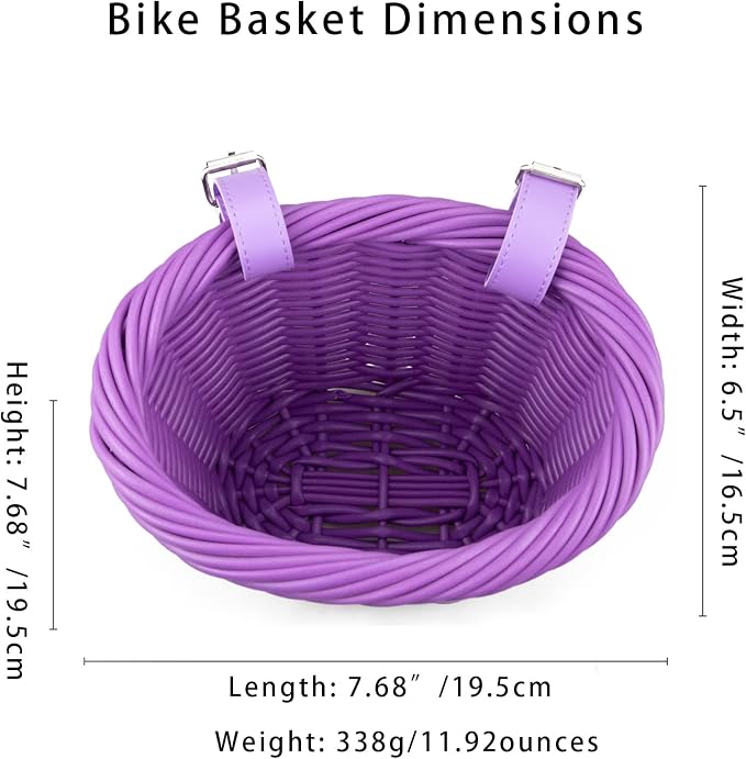 MEGHNA Woven Mini Bike Basket for Kid Bike Handlebar Bike Basket for Girl Boy for Scooter, Multi-Colors