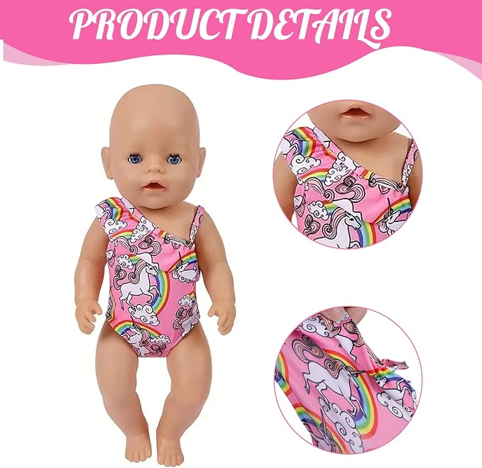 14-18 Inch Baby Doll Clothes 5 Sets Accessories Dress with Hats Socks for New Born 43cm Toy Baby Doll 14-16 Inch/15 Inch/18 Inch/Girl&Boy