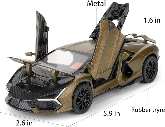 BDTCTK 1/32 Comapatible for Lamborghini ‌Aventador LP700-4 Model Car, Zinc Alloy Diecast Pull Back Toy Cars with Sounds and Lights Vehicles for Kids Boy Girl Gift (Green)