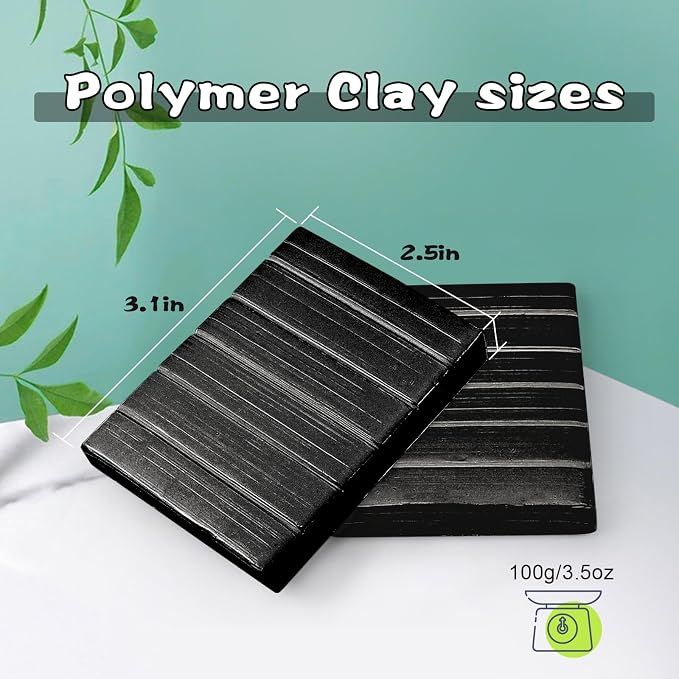 ifergoo Polymer Clay, 100g Modeling Oven Baked Model Clay for Sculpting, DIY, Artistic Creation & School Projects, Great for Kids and Adult (Black)