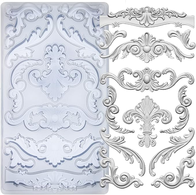 Scrollworks Mold for Polyclay Air Dry Clay Plaster