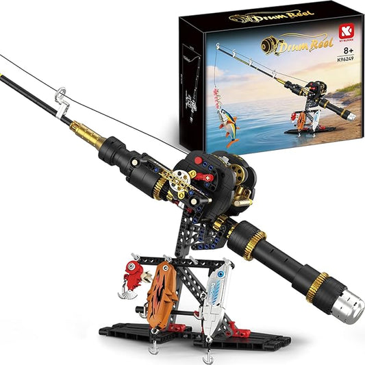 Fishing Rod Building Block Set [589+] Pieces - Compatible with LEGO STEM Building Toys; Gift for Children, Adults, and Home Decor