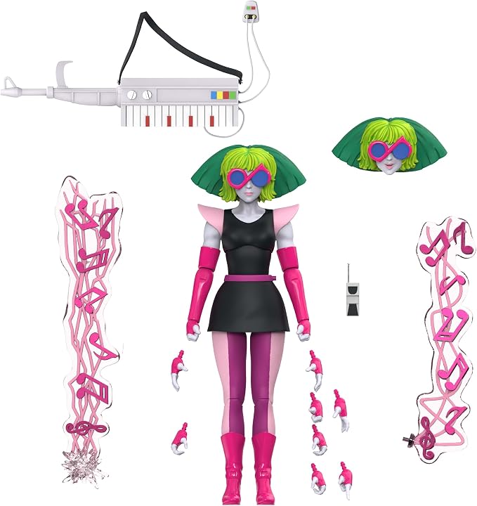 Super7 ULTIMATES! SilverHawks Melodia (Toon) - 7" SilverHawks Action Figure with Accessories - Classic Cartoon Collectibles and Retro Toys