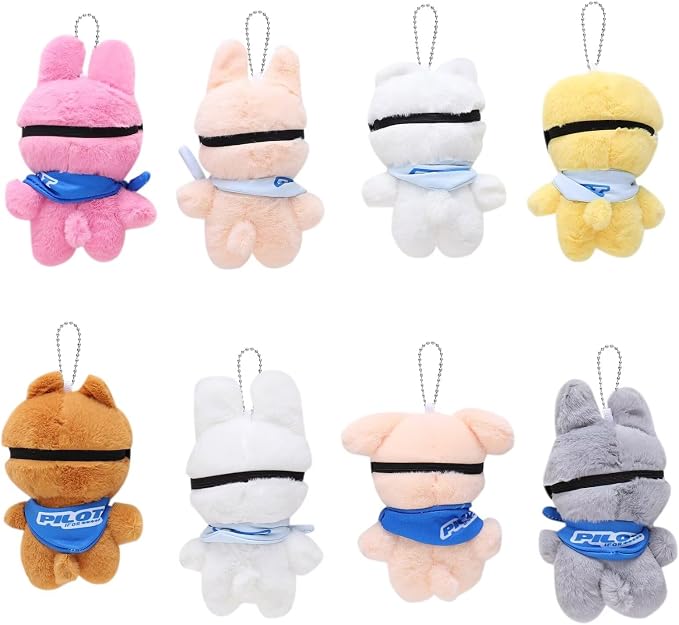 JUNG KOOK SKZ Plushies Skzoo 3RD Stuffed Animal Toy Skz Merch Fans Meeting Dolls with Sunglasses Removable for Fans (Team 8pcs)