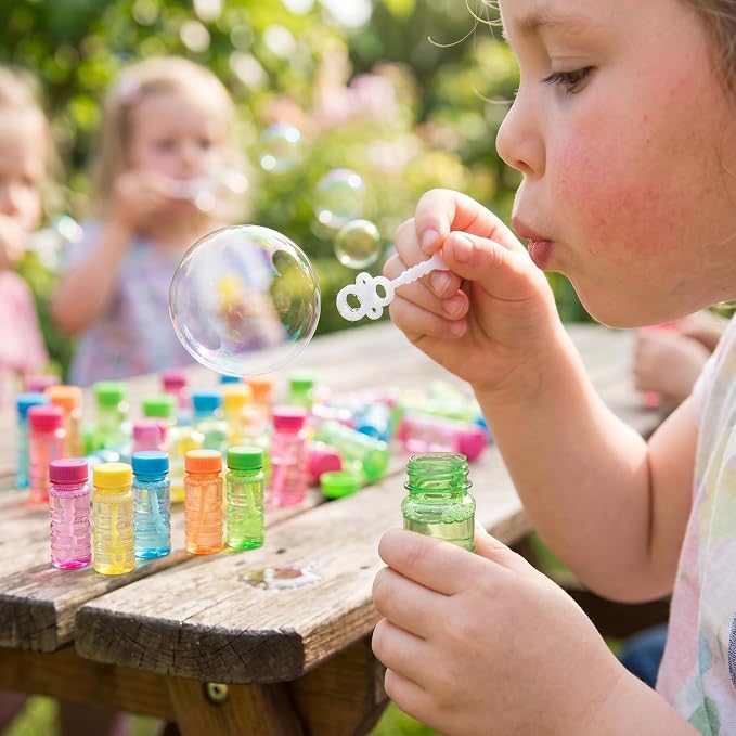 novelinks Big Bubble Bottle 24 Pack, 4oz Blow Bubbles Solution for Kids Novelty Summer Toy, Bubbles Party Favors Bubbles Bulk Assorted Colors Set