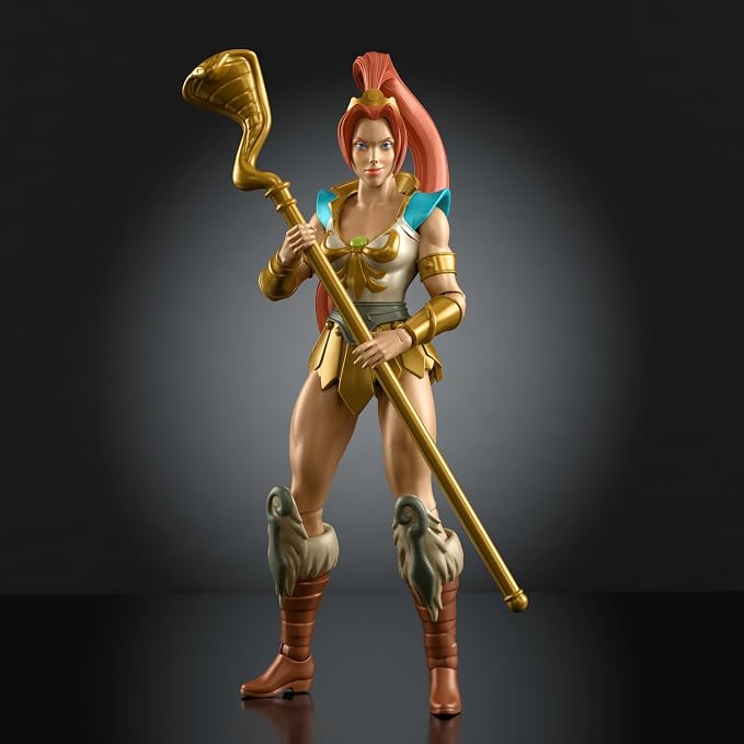Masters of the Universe Origins Action Figure 200X Cartoon Collection Teela, 5.5 Inch 1980s Motu Heroine, Ponytailed Hair, Detailed Design & Staff