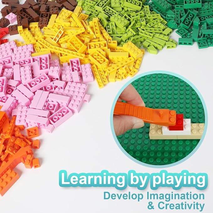 Classic Bricks Compatible with Lego Base Plates (500pcs+2plates)