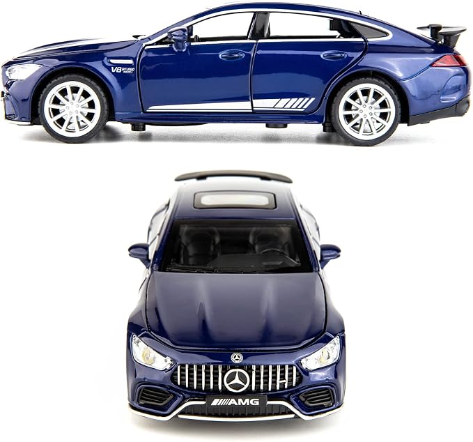 WAKAKAC 1/32 Diecast Car AMG GT63 Model Car Pull Back with Sound and Light Toy Car for Boys Girls Adult Gift(Blue)