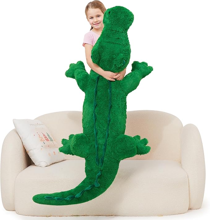 MorisMos Giant Alligator Stuffed Animal, 59" Soft Jumbo Crocodile Plush Toy for Kids, Giant Stuffed Crocodile Large Stuffed Alligator Pillow for Boys Girls Birthday