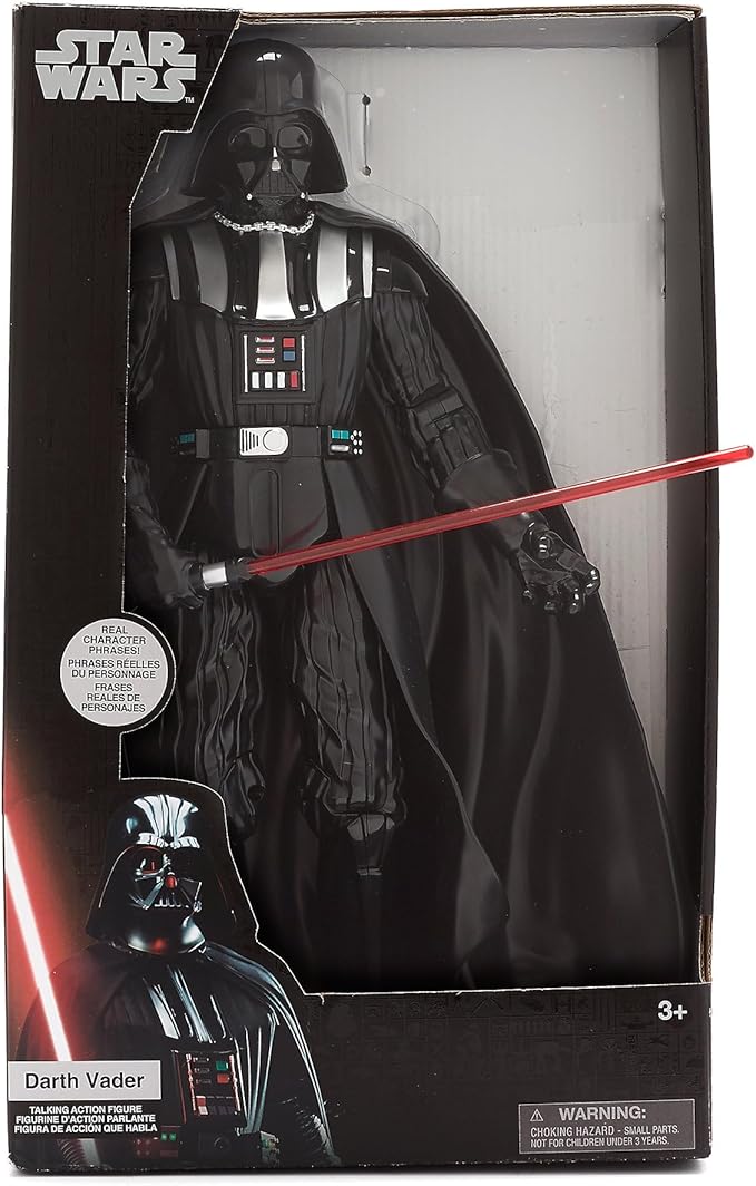 Disney Store Official Darth Vader Talking Action Figure - 13 Inch Interactive Star Wars Toy with Lightsaber - Articulated Kid Toy with Light & Sound Effects