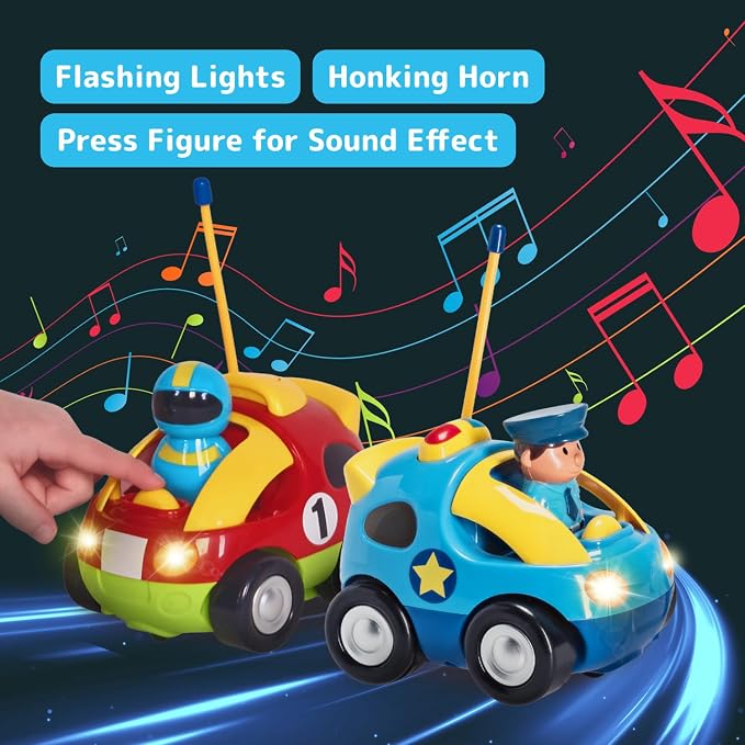 PREXTEX Remote Control Car for Toddlers (Police/Race Car)