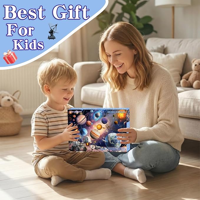 Puzzles for Kids Ages 6-10 Year Old - Solar System Planets, 200 Pieces Space Astronaut Puzzles for Kids Ages 6-8, Learning Educational Toys for Boys and Girls