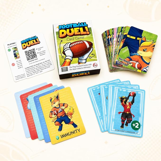 Flag Football Card Game, Gift for Boys & Families Ages 7+