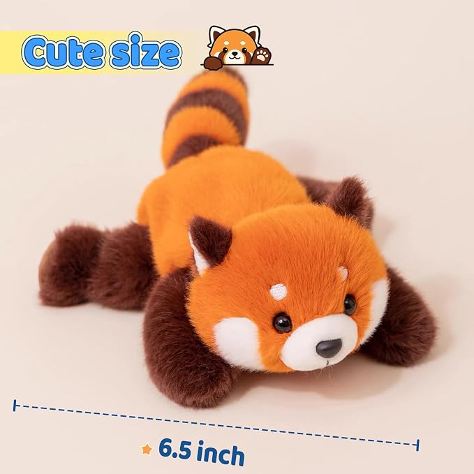 PEACH CAT Red Panda Stuffed Animal Cute Plushies Small Plush Toys Birthday Gifts for Girls Boys Kids
