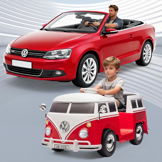 6V Licensed Volkswagen Electric Ride-on Car for Toddlers with 4.5AH Long-Lasting Power Battery, Ride on Bus with Led Light, Horn and Music, Battery Powered Ride on Toy for Kids - Gift for Sweets