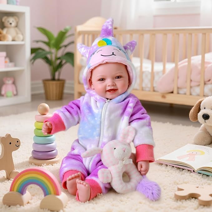 BABESIDE Lightweight Baby Doll Set – 15" Realistic Soft Doll for Girls, Easy to Carry & Hug – Pretend Play & Gift for Kids Age 3+