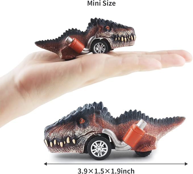 DINOBROS Dinosaur Toys for Kids 3-5, Pull Back Dinosaur Cars for 3 4 5 6 7 Year Old Boys Girls 6 Pack Dino Toys Gifts for Toddlers