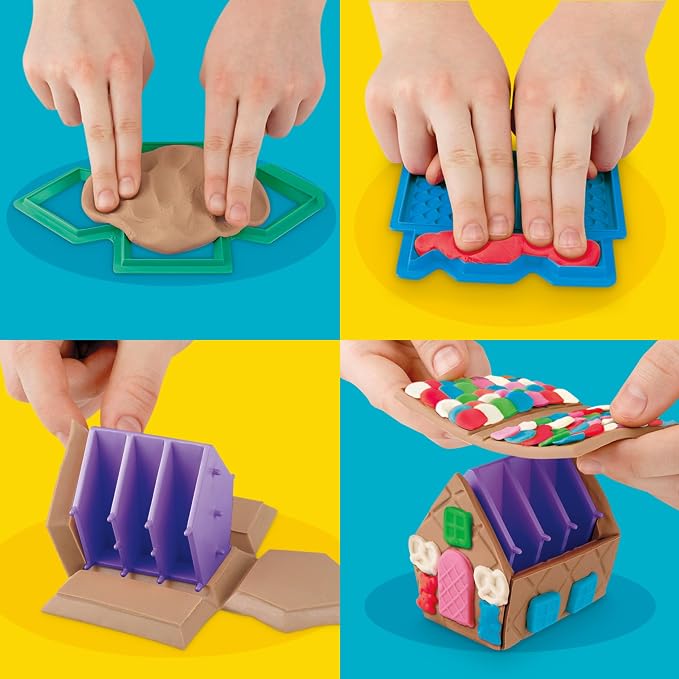 Play-Doh Builder Mini Gingerbread House, Arts & Crafts Toy Building Kit, Multi-Season Set with 8 Play-Doh Cans for Kids Ages 5+ (Amazon Exclusive)
