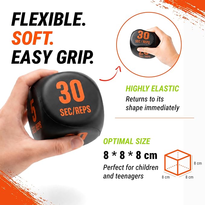 Soccer Dice Set of 4, 2X Juggle & 2X Goal Dice, Soccer Gifts for Boys 8-12, Football Gifts for Girls, Training Equipment/Football Game/Practice Toy (English)