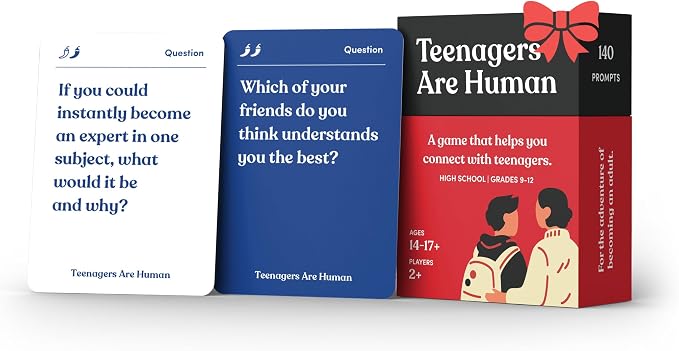 Teenagers are Human 140 Conversation Cards to Help You Get to Know Teenagers, Card Game for High Schoolers, Designed by Experts for Grades 9 to 12, Ages 14 to 17+
