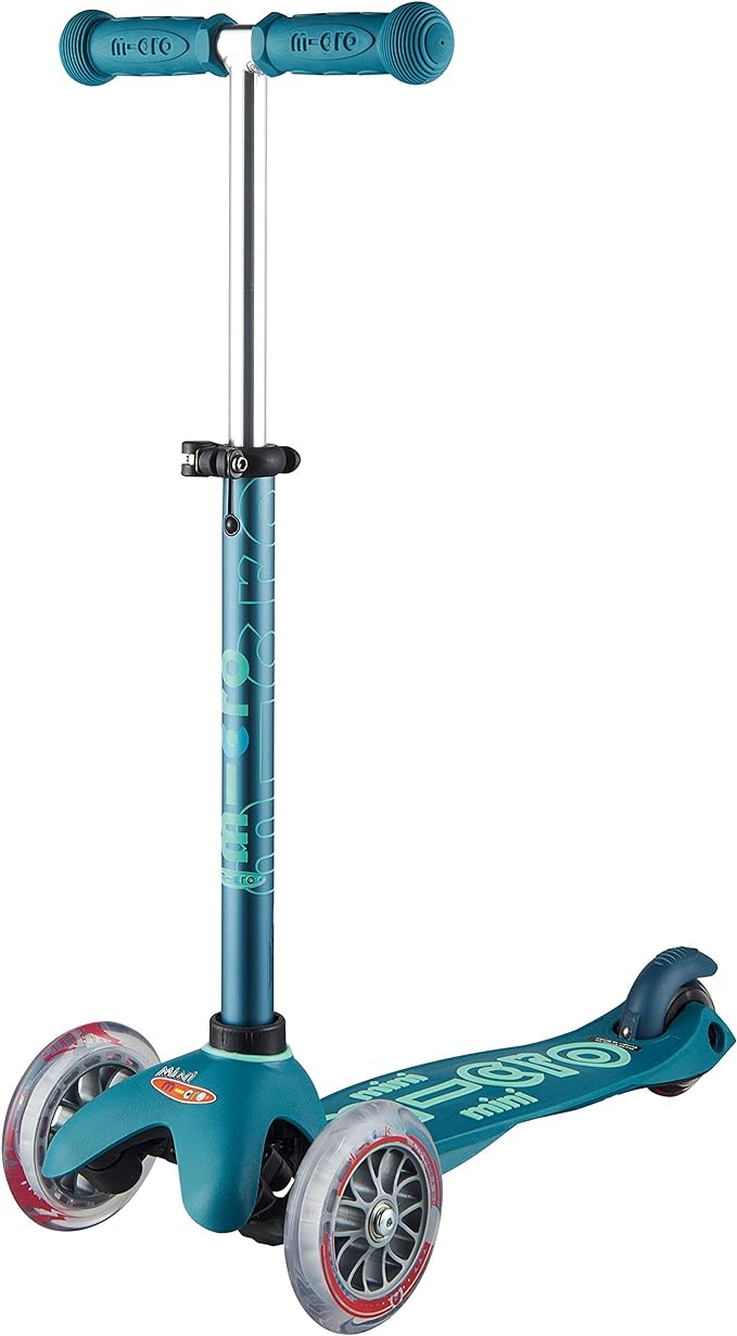 Micro Kickboard | Mini Kids Scooter for Ages 2-5 | Children up to 110 lbs | 3 Wheel Lean-to-Steer Design | Adjustable T Bar | Smooth Ride PU Wheels | Swiss Design