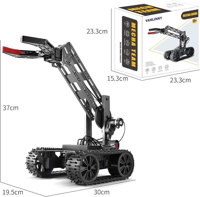 Robotic Arm Kit, Science Projects for Kids Ages 8-12, Cool Electronic Robot Kit for Boys & Girls to Learn Programming/Techology, Educational Toy Building Kits for Beginners, Xmas Birthday Gift.