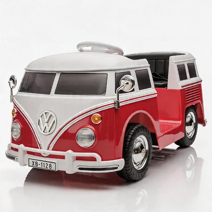 6V Licensed Volkswagen Electric Ride-on Car for Toddlers with 4.5AH Long-Lasting Power Battery, Ride on Bus with Led Light, Horn and Music, Battery Powered Ride on Toy for Kids - Gift for Sweets