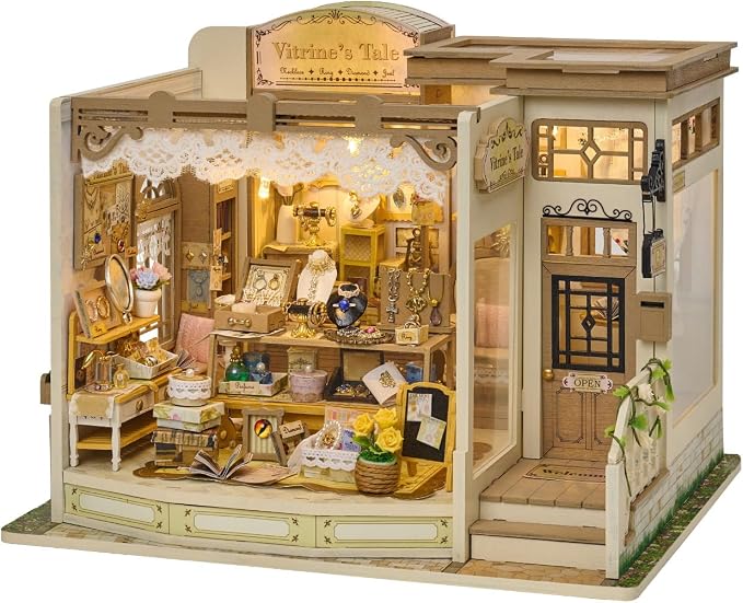 CUTEROOM DIY Miniature House Building Kit, Dollhouse Kit for Adults, Realistic Mini House Building Model Kit, Creative Crafts Home Decor Gift - Vitrine's Tale