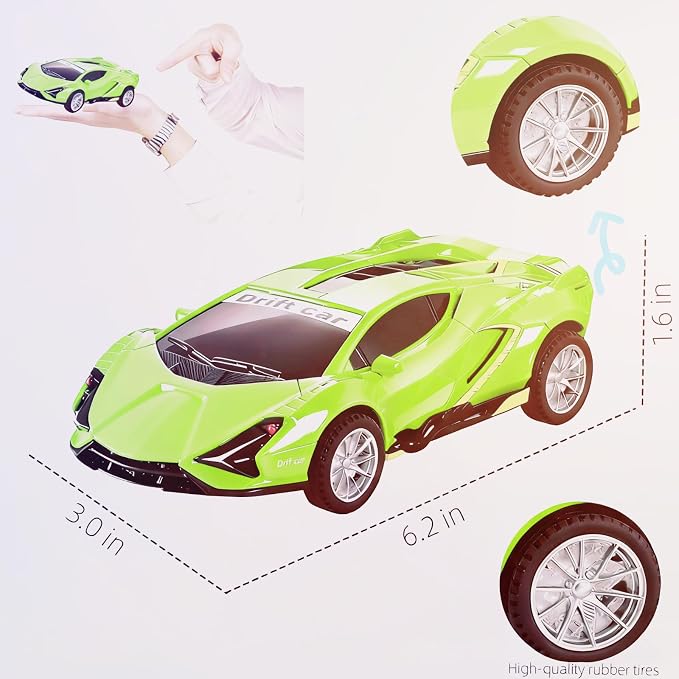 2 Pack Race Cars Pull Back, Push Go Inertial Drift Car Models for Toddlers - 3+ Year Old Toys for Kids Ages 4-8 - Perfect Car Toy Set