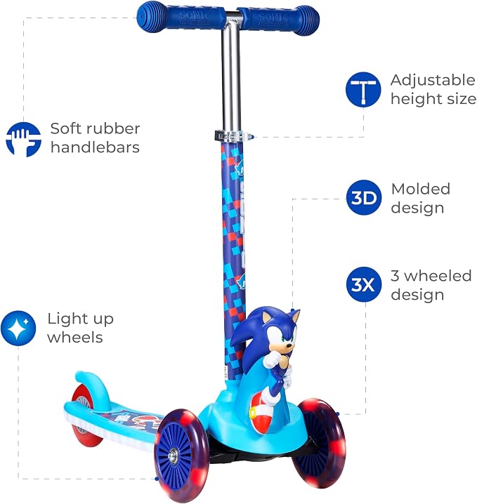 Kick Scooter for Kids, 3 Wheel Self Balancing, Light Up LED Wheels