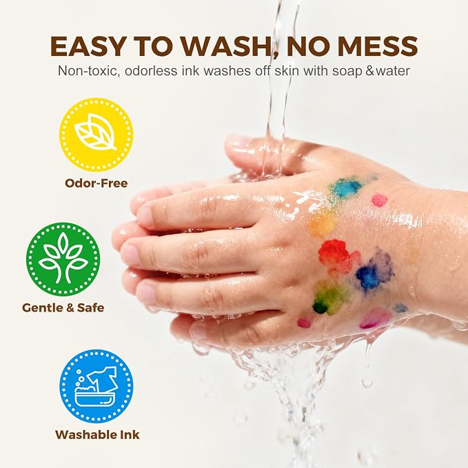 Jar Melo Washable Dot Markers for Toddlers, 6 Colors Dot Paints with 120 Printed PDF & 10 Activity Papers, Non-Toxic Bingo Markers for Kids Arts and Crafts Gifts