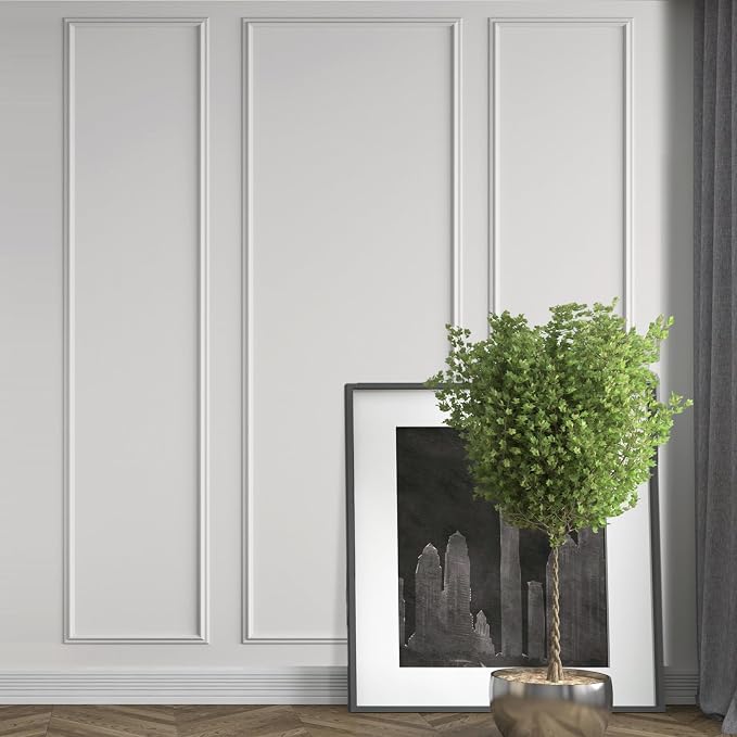 Pangda Peel and Stick Wall Molding Kit, 3D Premade Accent Molding Wainscoting Panel for Interior Wall Moulding Decor, Ready to Assemble Wainscoting Accent Panel(3 Set,24x96 in+48x96 in+ 24x96 in)