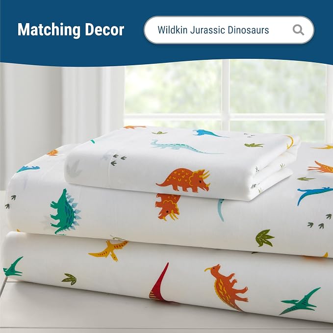 Wildkin 100% Cotton Kids Pillowcase – Soft, Breathable & Standard Size (20x30) - Jurassic Dinosaurs