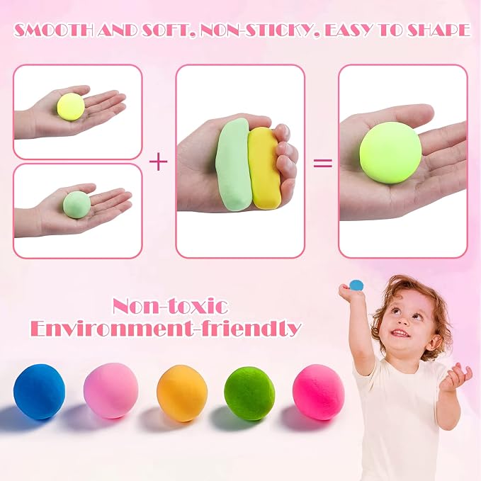 EDIFON Air Dry Clay, 24 Colors Modeling Clay for Kids, Foam Magic Clay Toy with Sculpting Tools, Non-Sticky, Ultra-Light & Soft, DIY Arts & Crafts School Project Set, Gifts for Boys & Girls Ages 3-12