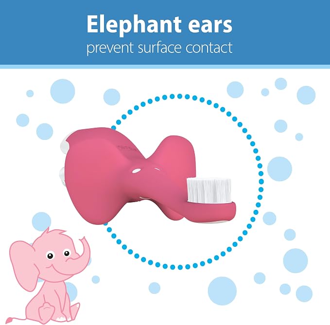 Dr. Brown's Infant-to-Toddler Toothbrush, Elephant, Pink, 0-3 Years