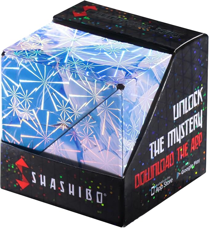 Shashibo Sensory Fidget Toy for Adults & Kids, Stress Relief Fidget Toy for Adults, Teens & Kids, Cool Fidget Toys for Desk, Classroom Must Have, Sensory Shape Shifting Cube, 100+ Possible Shapes