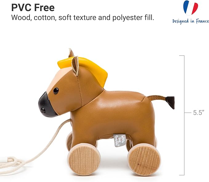 Little Big Friends Horse Pull Toy for Toddlers | Soft Walking Toy with Adjustable Cord | Developmental Play | Charles The Horse