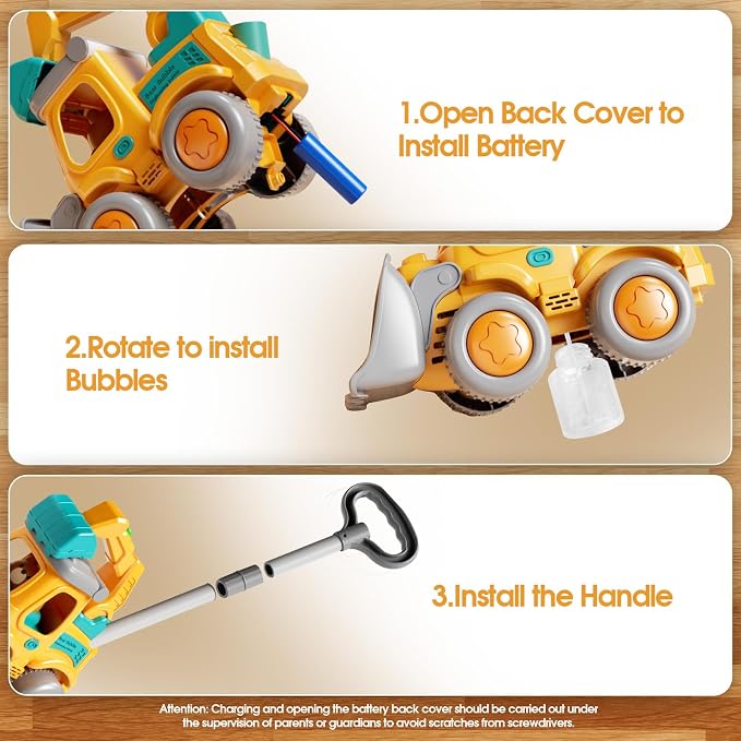 Bubble Machine Toddler Toys,CreatiMachi Vehicle Bubbles Lawn Mower Kids Toy,Ideal Gifts for 1,2,3 Year Old Boy,Girl,Baby Birthday,Easter,Rechargeable,Bubble Blower Summer Outdoor Push Toys,Yellow