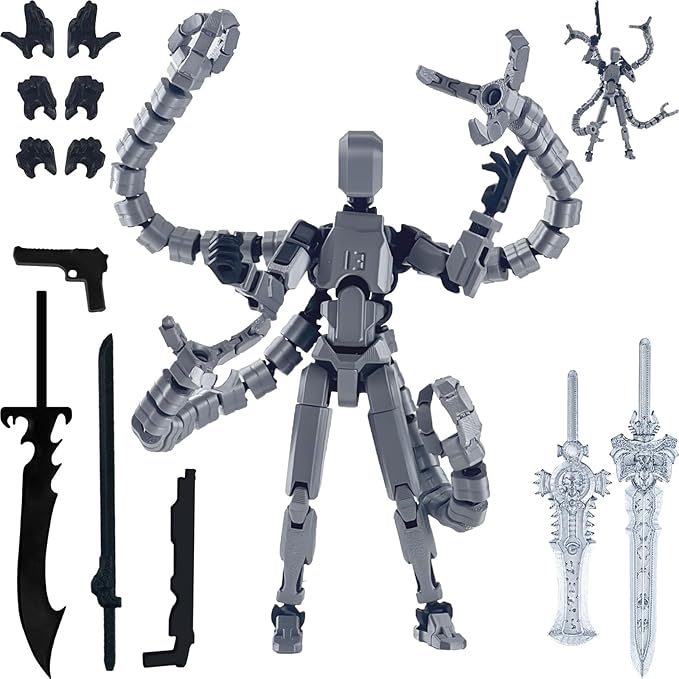 7.2 Inch T13 Assembly Completed Action Figure Accessories,T13 Multi-Jointed Movable,for Collectors Desktop Decorations t-13 Movability 3D Printed Toys