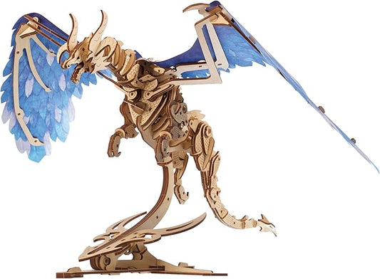 UGEARS 3D Wooden Puzzles for Adults - Windstorm Dragon 3D Puzzle - Mechanical Model Kits for Adults to Build - DIY Building Set Gifts for Fathers Day, Brain Teaser Puzzle, Hobby Kit